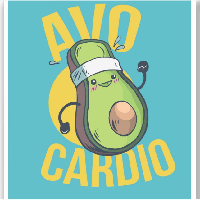 Funny AVOCARDIO Avocado Exercise Heart Graphics (Front)
