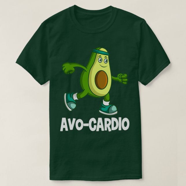 Funny Avocardio Veggie Lover Running T-Shirt (Design Front)