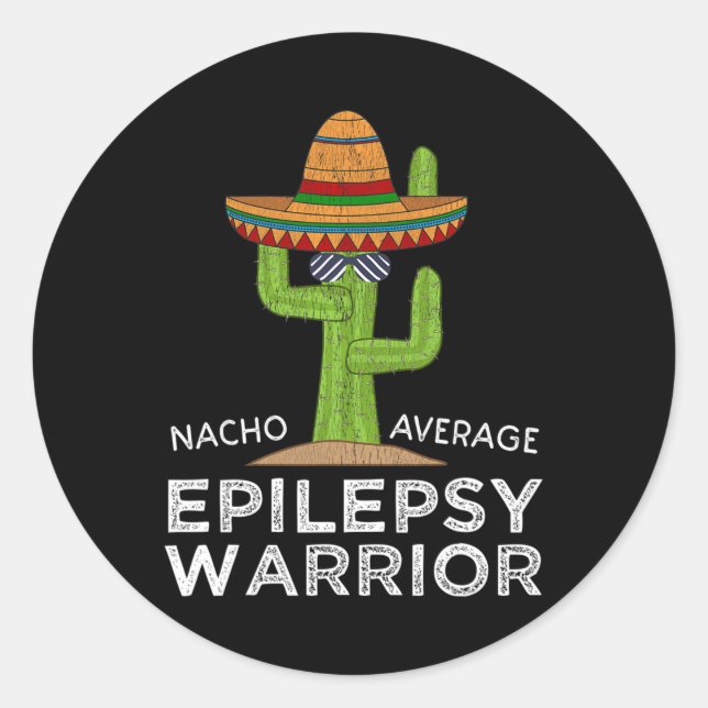 Funny Awareness Epilepsy Warrior  Classic Round Sticker (Front)