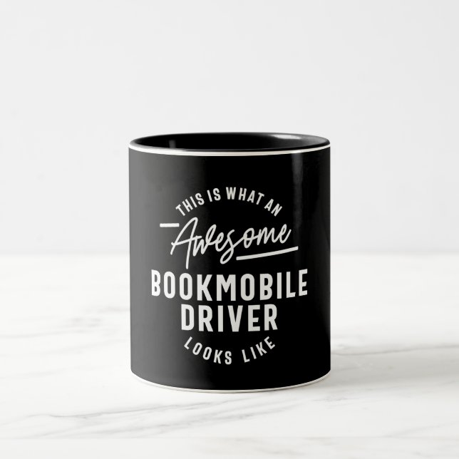 Funny Awesome Bookmobile Driver Job Occupation Two-Tone Coffee Mug (Center)