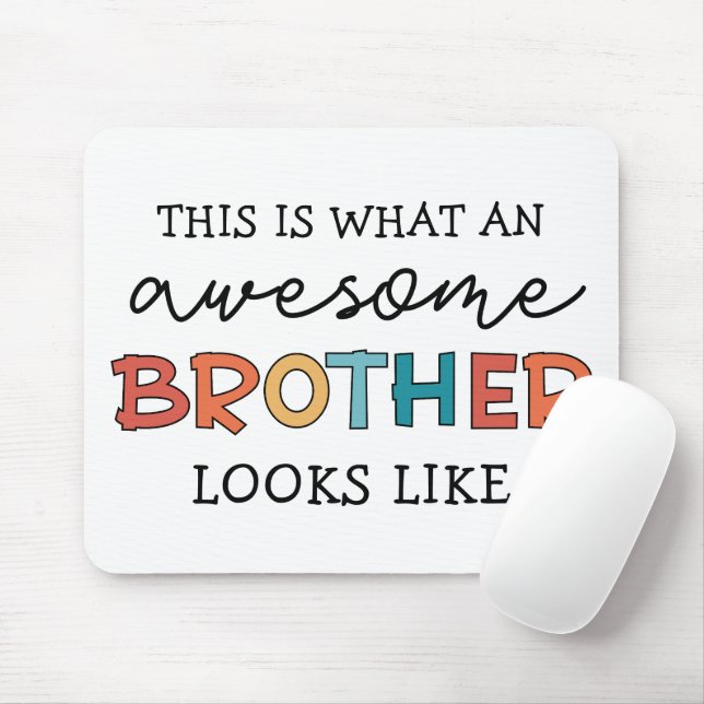 Funny Awesome Brother | Gift for Best Brother Ever Mouse Mat (With Mouse)