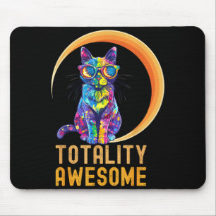 Funny Awesome Cat Usa Solar Eclipse Totality Mouse Mat