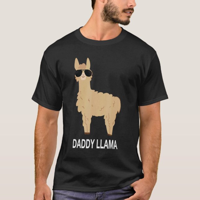Funny Awesome Daddy Llama Tees for Father's Day Gi (Front)