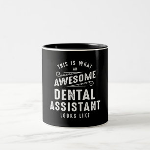 Funny Awesome Dental Assistant Job Occupation Two-Tone Coffee Mug