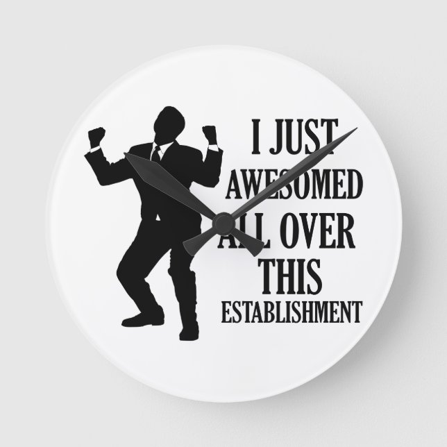 Funny awesome designs round clock (Front)