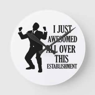 Funny awesome designs round clock