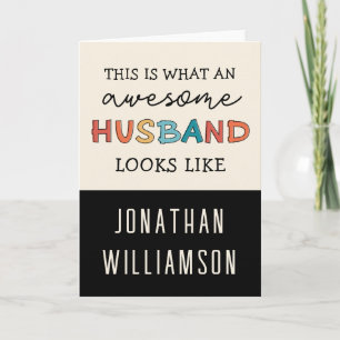 Funny Awesome Husband Gifts   Best Husband Ever Card