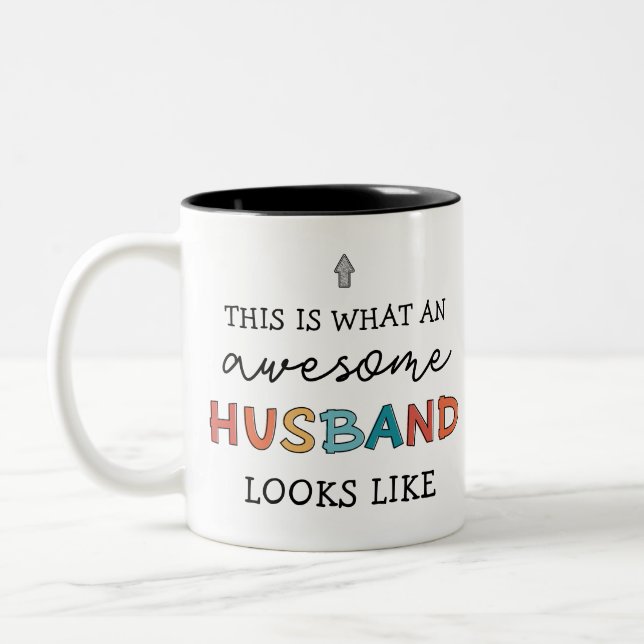 Funny Awesome Husband Gifts | Best Husband Ever Two-Tone Coffee Mug (Left)