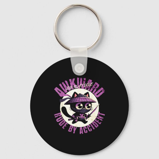 Funny Awkward Nature Quote Rude By Accident Humor  Key Ring (Front)