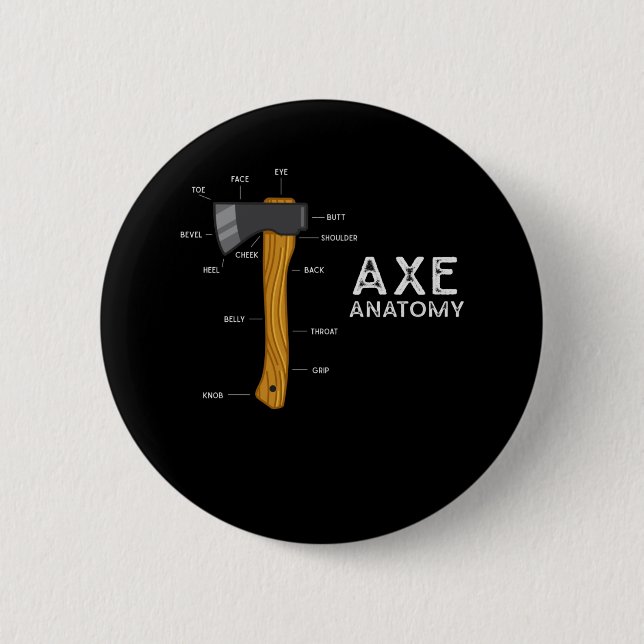 Funny Axe Humor Hatchet Woodworking Axe Throwing 6 Cm Round Badge (Front)