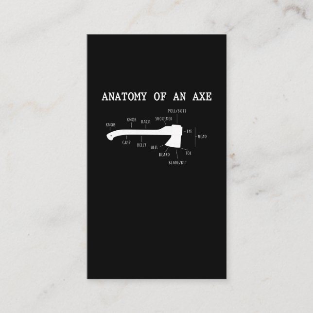 Funny Axe Throwing Anatomy Hatchet Lumberjack Business Card (Front)