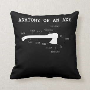Funny Axe Throwing Anatomy Hatchet Lumberjack Cushion