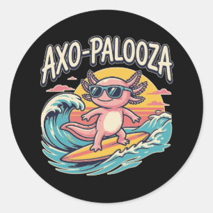 Funny Axo-Palooza 90s Alternative Concert Parody Classic Round Sticker