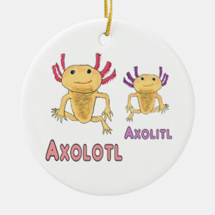 Funny Axolotl Axolitl Pun Ceramic Tree Decoration