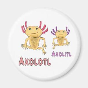 Funny Axolotl Axolitl Pun Magnet