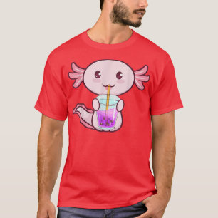 Funny Axolotl Bobalotl Boba Tea Bubble Milk Kawaii T-Shirt
