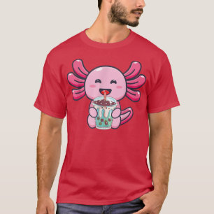 Funny Axolotl Bobalotl Boba Tea Bubble Milk Kawaii T-Shirt