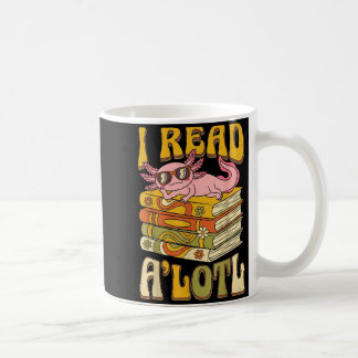 Funny axolotl book lover librarian reading library coffee mug