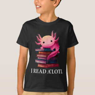 Funny Axolotl Book Lover Librarian Reading Library T-Shirt