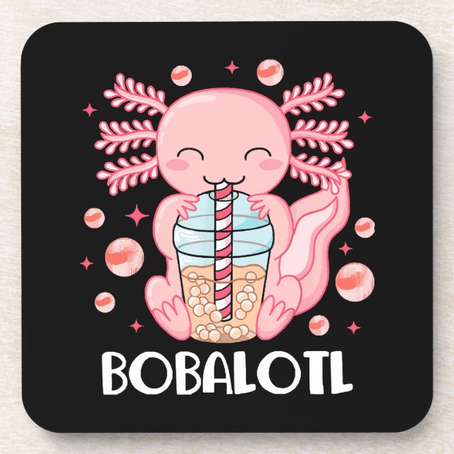 Funny Axolotl Bubble Tea Coaster (Front)