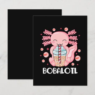 Funny Axolotl Bubble Tea Enclosure Card