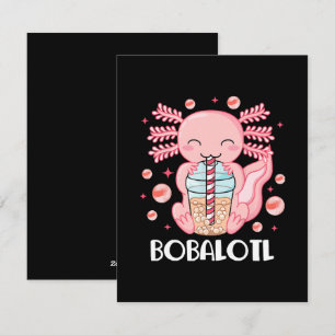 Funny Axolotl Bubble Tea Holiday Card