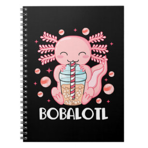 Funny Axolotl Bubble Tea Notebook