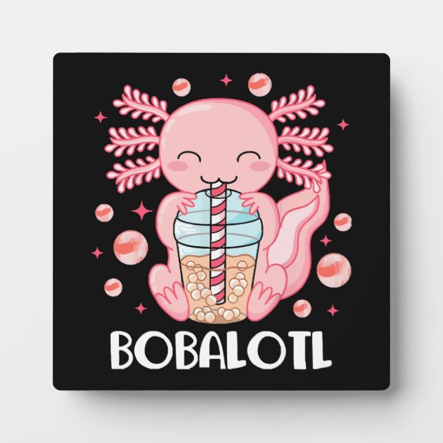 Funny Axolotl Bubble Tea Plaque (Front)