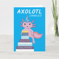Funny Axolotl Candles Birthday 