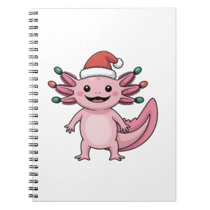 Funny Axolotl Christmas Santa Hat Xmas Outfit Notebook
