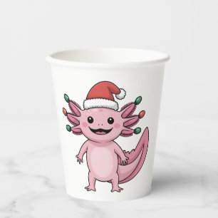 Funny Axolotl Christmas Santa Hat Xmas Outfit Paper Cups