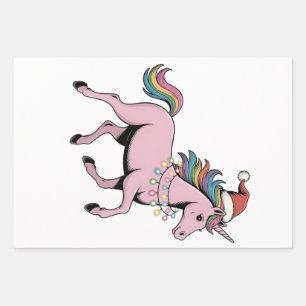 Funny Axolotl Christmas Santa Hat Xmas Outfit Wrapping Paper Sheet