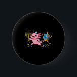 Funny Axolotl Dreidel Menorah Hanukkah Kids Womens 6 Cm Round Badge<br><div class="desc">Funny Axolotl Dreidel Menorah Hanukkah Kids Womens Mens</div>