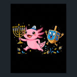 Funny Axolotl Dreidel Menorah Hanukkah Kids Womens Poster<br><div class="desc">Funny Axolotl Dreidel Menorah Hanukkah Kids Womens Mens</div>