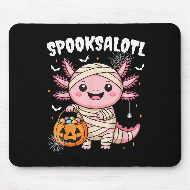 Funny Axolotl Halloween Shirt For Kids Boys Girls  Mouse Mat (Front)