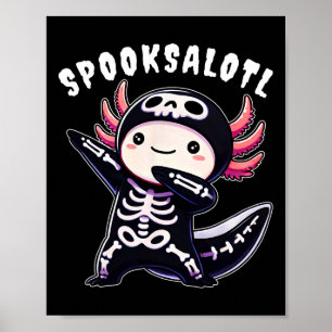 Funny Axolotl Halloween Shirt For Kids Boys Girls  Poster
