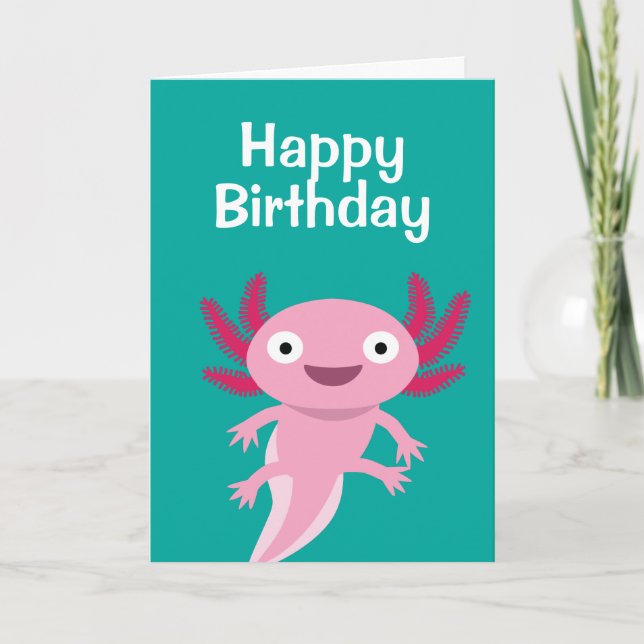 Funny Axolotl Illustration Card (Front)