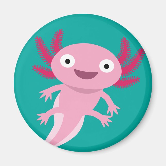 Funny Axolotl Illustration Magnet (Front)