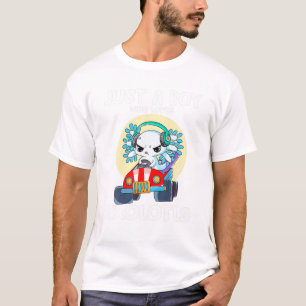 Funny Axolotl Kids Cute Just A Boy Who Loves Axolo T-Shirt