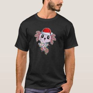 Funny Axolotl Lover Axolotl Wearing Santa Hat Chri T-Shirt