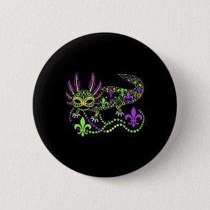 Funny Axolotl Mardi Gras Festival Carnival Womens 6 Cm Round Badge