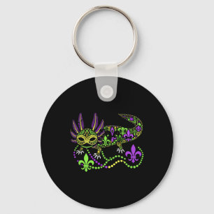 Funny Axolotl Mardi Gras Festival Carnival Womens  Key Ring