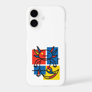 Funny Axolotl Piet Mondrian Abstract Art Pattern