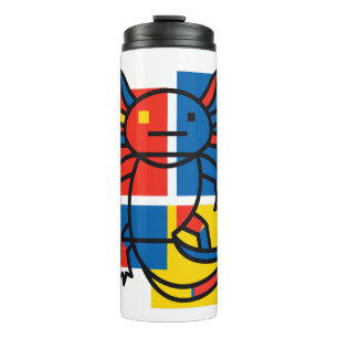 Funny Axolotl Piet Mondrian Abstract Art Pattern Thermal Tumbler