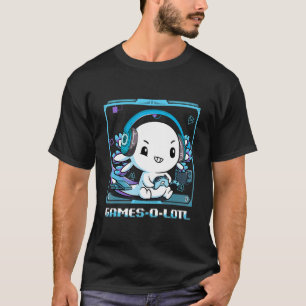 Funny Axolotl Playing Console Video Games Axolotl  T-Shirt