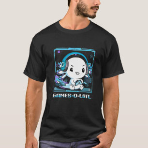 Funny Axolotl Playing Console Video Games Axolotl  T-Shirt