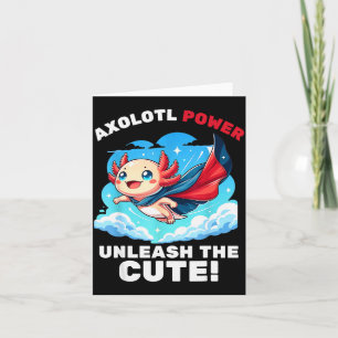 Funny Axolotl Superhero Kids Boys Girls  Card