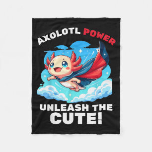 Funny Axolotl Superhero Kids Boys Girls Fleece Blanket