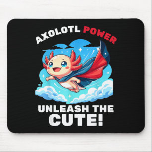 Funny Axolotl Superhero Kids Boys Girls  Mouse Mat