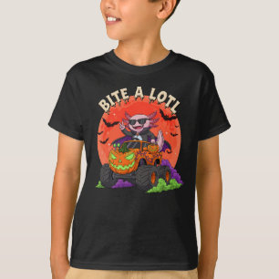 Funny Axolotl Vampire Halloween Monster Truck T-Shirt